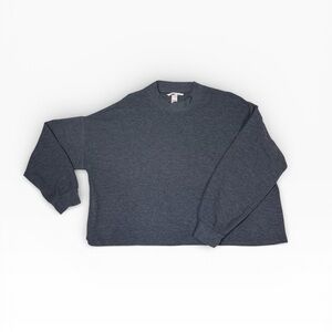 Victoria's Secret Charcoal Slouchy Fit Knit Mock Neck Long Sleeve Top